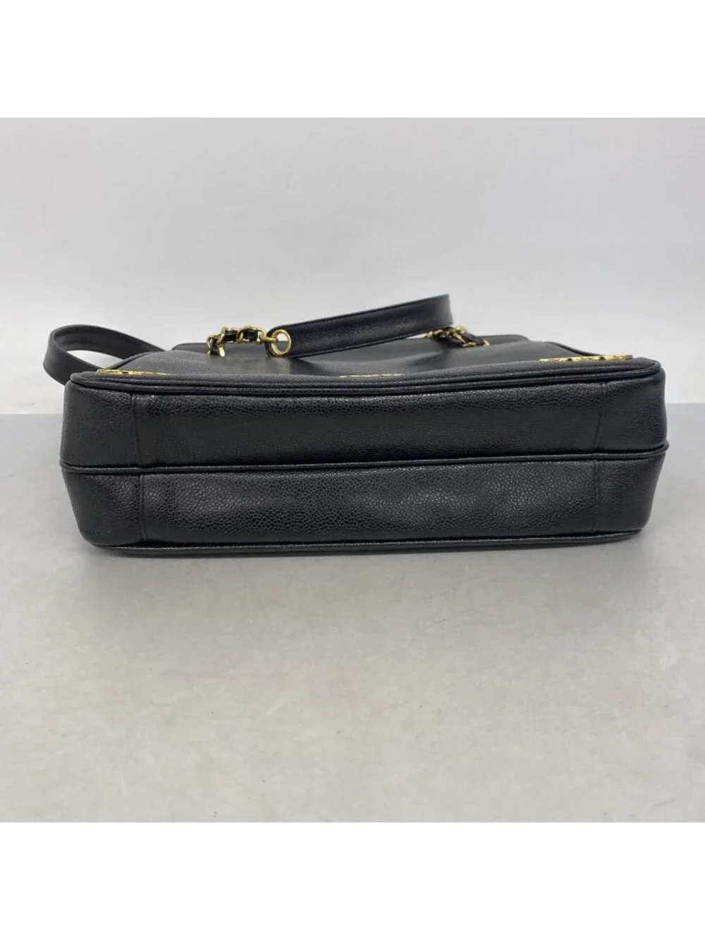 Chanel Shoulder Bag Triple Coco Caviar Leather Black Gold